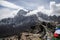 Scenic view of Himalaya range at gokyo ri mountain peak near gokyo lake during Everest base camp trekking in nepal