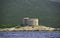 Scenic view of historic island of Mamula. Boka Kotorska bay of Adriatic sea, Montenegro.