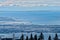 Scenic view of Howe Sound, Vancouver airport YVR and Vancouver Island from Cypress Mountain.