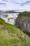 Scenic view of the Hraunfossar waterfalls, located near Husafell and Reykholt in West Iceland