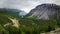 Scenic view of Icefields Parkway and Cirrus Mountain in Banff National Park