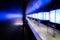 Scenic view of the interior of the Hamburg metro station with a U-Bahn departing