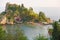 Scenic View of Isola Bella Peninsula in Taormina Town. The island of Sicily, Italy. View of the Sea