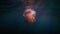 Scenic view of a jellyfish seen swimming underwater with the sunrays penetrating the water
