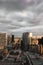 Scenic view of La DÃ©fense with a cloudy sky