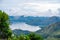 Scenic view of lake againts mountain and sky