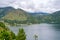 Scenic view of lake againts mountain and sky