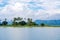 Scenic view of lake againts mountain and sky