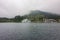 Scenic view of Lake Ashi from Hakone sightseeing cruise pirate ship