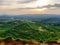 Scenic view of landscape against sunset sky