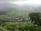 Scenic view of landscape when clouds came down