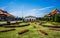 Scenic view of Liberty Square with archway National Theater and Concert Hall Chiang Kai Shek Memorial Hall in Taipei Taiwan HDR