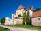 Scenic view of Lutheran fortified church in Biertan, Transylvania, Romania. UNESCO World Heritage Site