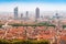 scenic view of a Lyon city center with orange roofs and skyscrapers