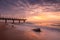 Scenic view of a magical sunset over the Umhlanga beach