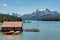 Scenic view of Maligne Lake, Jasper National Park, Alberta, Canada.