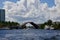 Scenic view of the Miami drawbridge over the canal, Florida, United States