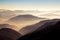 Scenic view of misty autumn hills and mountains in Slovakia