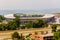 Scenic view on modern stadium in Skopje which called Philip II National Arena and used mostly for football matches, but sometimes