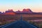 Scenic view of Monument Valley in Utah at sunrise, United States