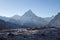 Scenic view of mount ama dablam 6,812 m one of Himalaya range at Chola pass  during Everest base camp trekking in nepal