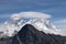 Scenic view of Mount Everest 8,848 m and Lhotse 8,516 m at gokyo ri mountain peak near gokyo lake during everest base camp