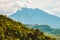 Scenic view of Mount Sabyinyo seen from Mount Muhabura in the Mgahinga Gorilla National Park, Uganda