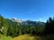 Scenic view of mountains Debeli vrh and Ogradi in Julian alps