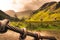 Scenic view of mountains in Glen Coe, in picturesque Scottish Highlands