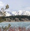 Scenic view of mountains, trees, and lake at national park