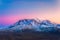 Scenic view of mt st Helens with snow covered in winter when sunset ,Mount St. Helens National Volcanic Monument,Washington,usa.