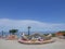 Scenic view of multi colored tiled bench in Lima