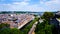 Scenic view of Namur, Wallonia from the Citadel of Namur. Taken in the Spring; landscape.