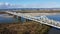 Scenic view of the Natchez - Vidalia Bridge in Louisiana.  Air bridge crosses the Mississippi River