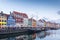 Scenic view Nyhavn, Copenhagen, Denmark waterside