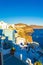 Scenic view of Oia town Santorini island landscape and Caldera Greece