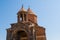 Scenic view of an old Armenian monastery Khor Virap. Blue sky and bright autum colors on the sunny day. Ancient temple stock