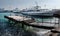 Scenic view of the Old Port pier with ships, yachts and other boats in the Yalta, Crimea