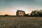 Scenic view of one of the pillars of Aqua Claudia in Rome with a sunset in the background