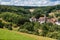 Scenic view over the countryside and the village Reichenbach, Hesse
