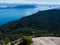 Scenic view over Rosario Strait from the watchtower at the top of Mount Constitution in Moran State Park