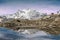 Scenic view of the peak of Monte Rosa massif in the summer season against the blue sky in Valle Anscasca