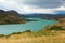 Scenic view of Pehoe lake in Torres del Paine