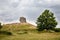 Scenic view on Pidkamin inselberg on adjacent hill in Brody region of Galychyna