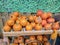 Scenic view of a pile of pumpkins in a box