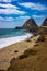 Scenic view of the Point Mugu Rock along Pacific Coast Highway