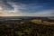 Scenic view on Polish autumn landscape from top of Table mountains