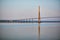 Scenic view of Pont de Normandie Normandy bridge, a cable-stayed road bridge over the Seine, France