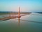 Scenic view of Pont de Normandie Normandy bridge, a cable-stayed road bridge over the Seine, France