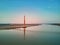 Scenic view of Pont de Normandie Normandy bridge, a cable-stayed road bridge over the Seine, France